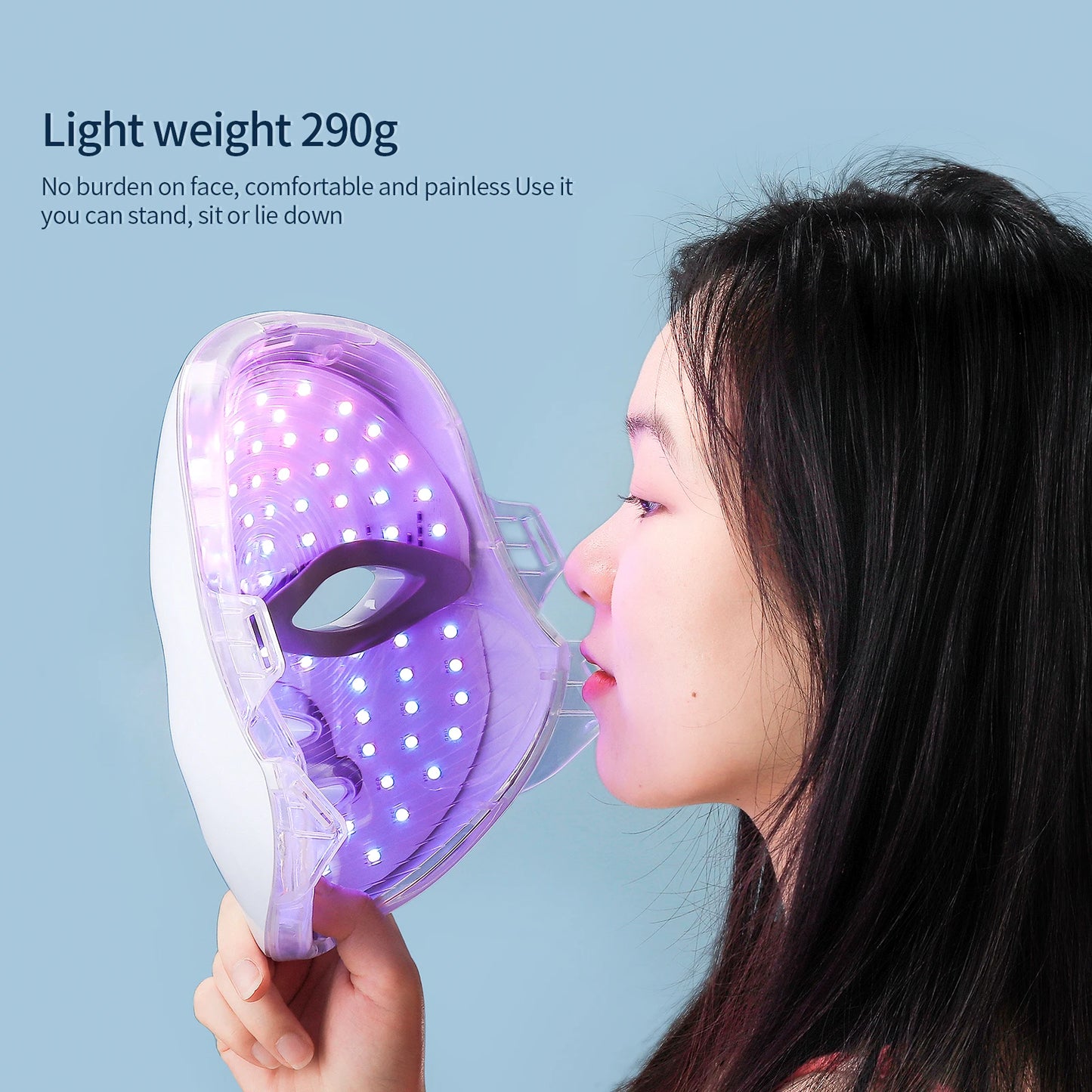 7 Colors LED Photon Facial Mask Skin Rejuvenation Anti Acne Facial Beauty Mask Red Light Skin Care Repair Skin Wireless Use