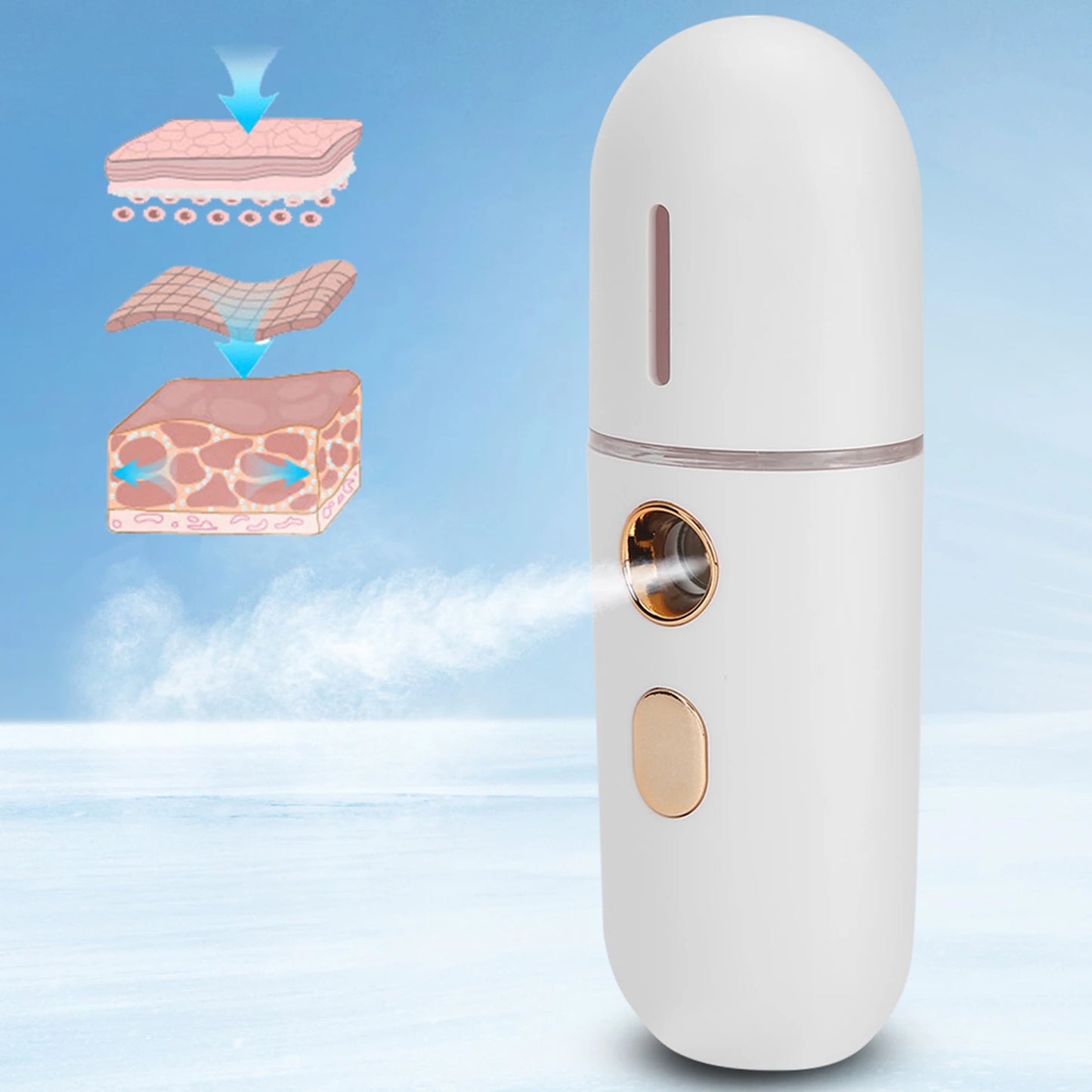 Portable Humidifier Nano Mister Facial Steamer Device Beauty Spray Hydrating Apparatus Cold Spray Apparatus USB Rechargeable