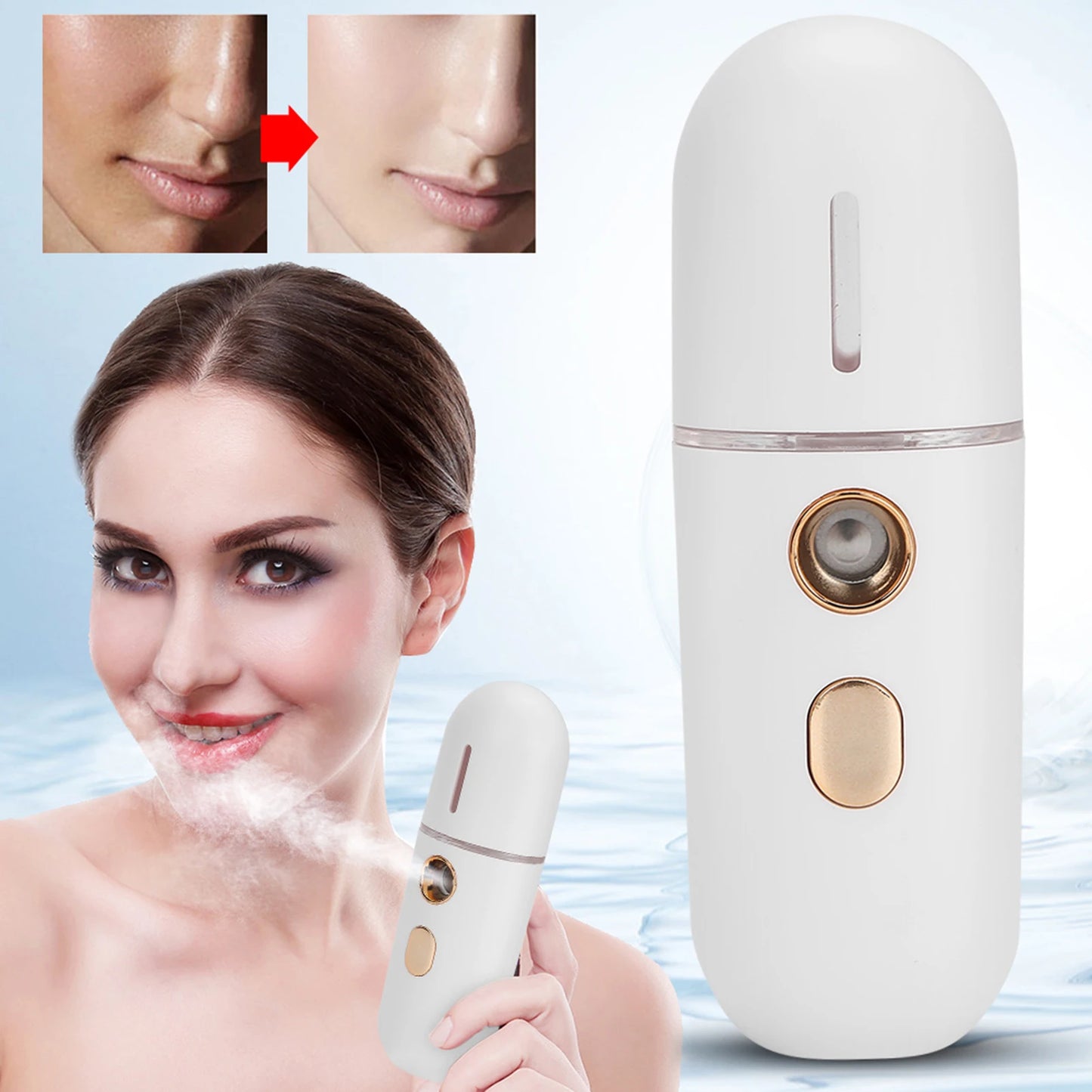 Portable Humidifier Nano Mister Facial Steamer Device Beauty Spray Hydrating Apparatus Cold Spray Apparatus USB Rechargeable